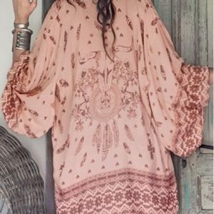 Boho Southwestern Swim Cover Up Kimono - O/S